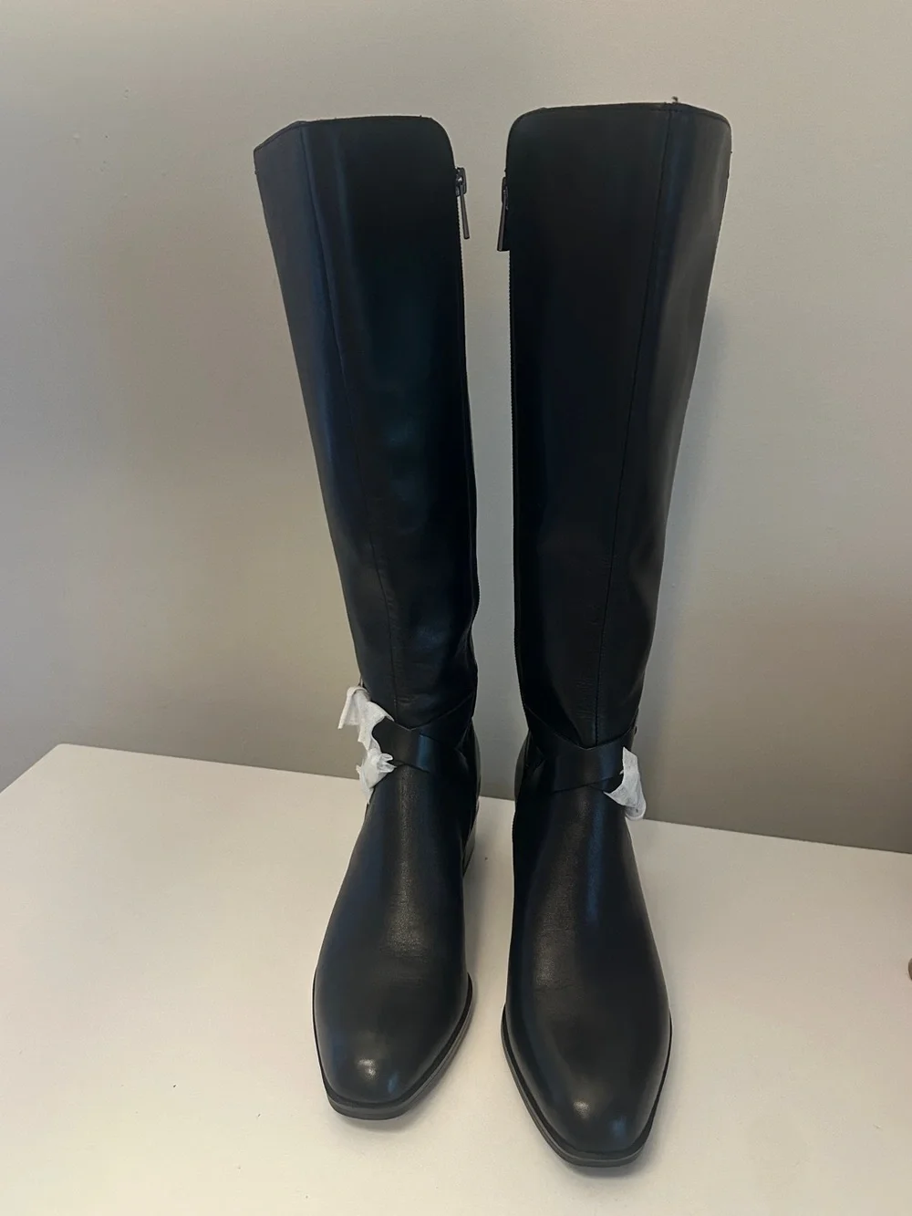 Stuart Weitzman Shore Black Leather Boots Size 7.5 New with box